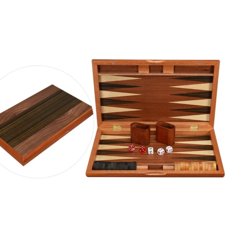 Board Game Operation - High-quality wooden backgammon, foldable and portable,