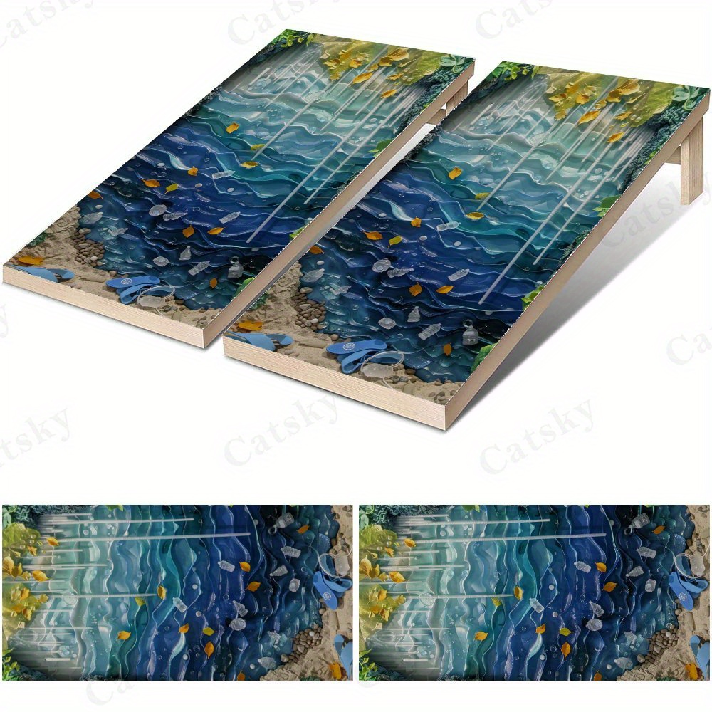Board Game Wild Wild - Wild Stream Waterproof Cornhole Board Vinyl