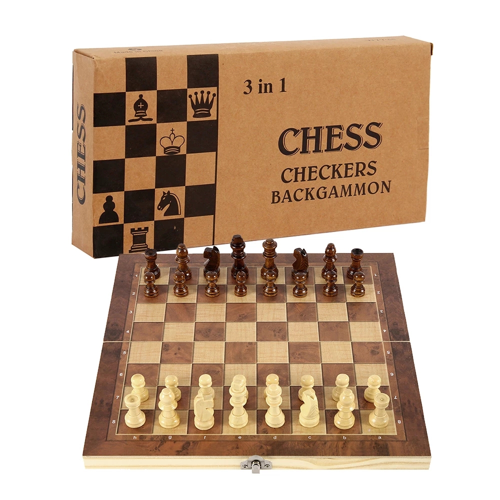 3 in 1 Chess Board, Folding Wo - Board Game Operation recension och pris