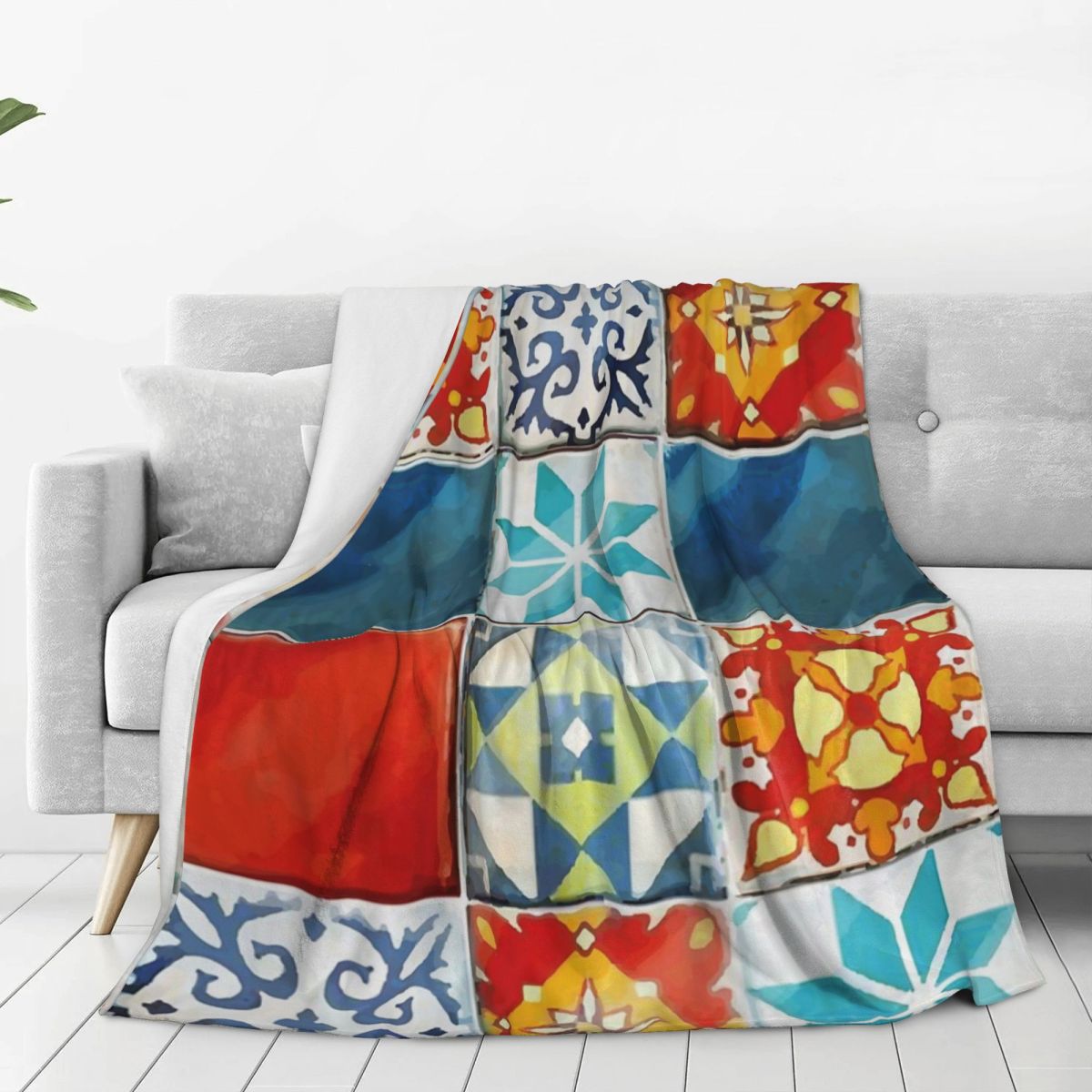Colorful Azulejos Tiles From A - Board Game Quilt recension och pris