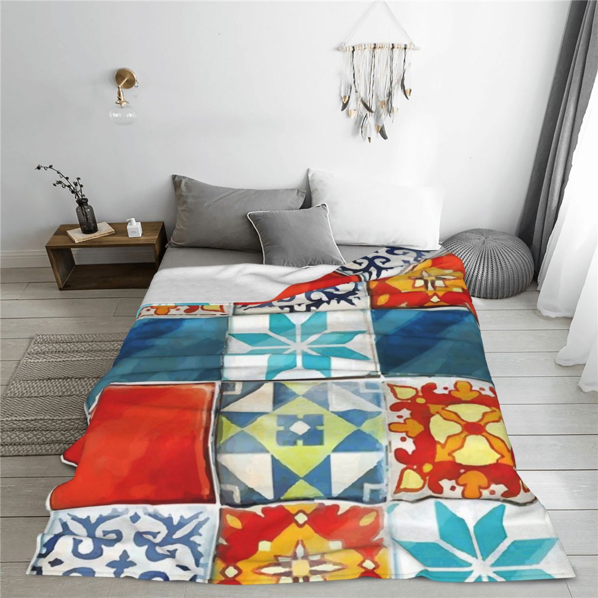 Colorful Azulejos Tiles From A - Board Game Quilt recension och pris
