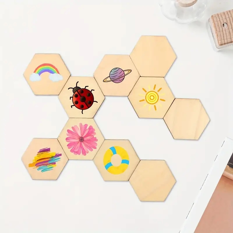50Pcs/100Pcs,Hexagonal, Unfini - Board Game With Chips recension och pris