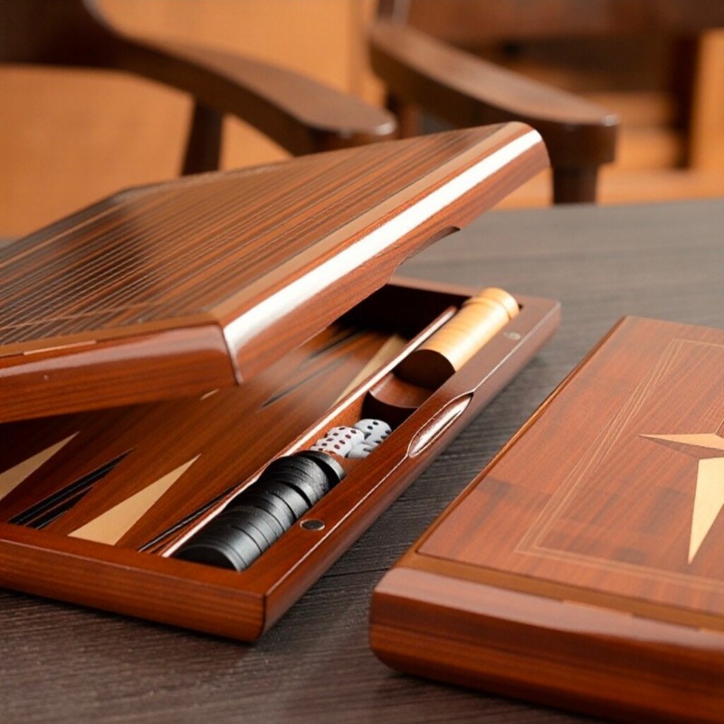 Solid Wood Backgammon 11-19 In - Board Game Operation recension och pris