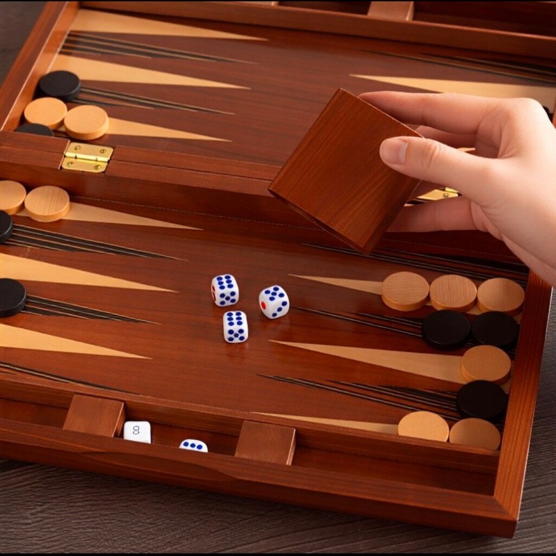 Solid Wood Backgammon 11-19 In - Board Game Operation recension och pris