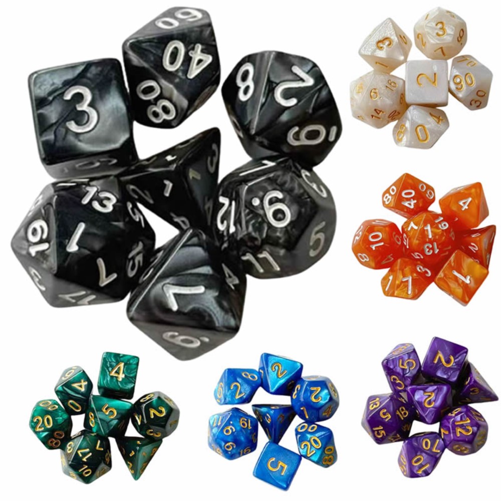7pcs Dice Set Board Games Roll - Board Game Quiz recension och pris