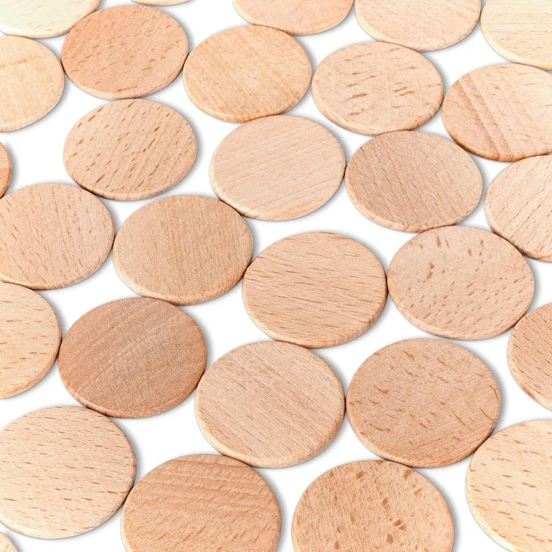50PCS Round Unfinished Wood Cu - Board Game With Chips recension och pris