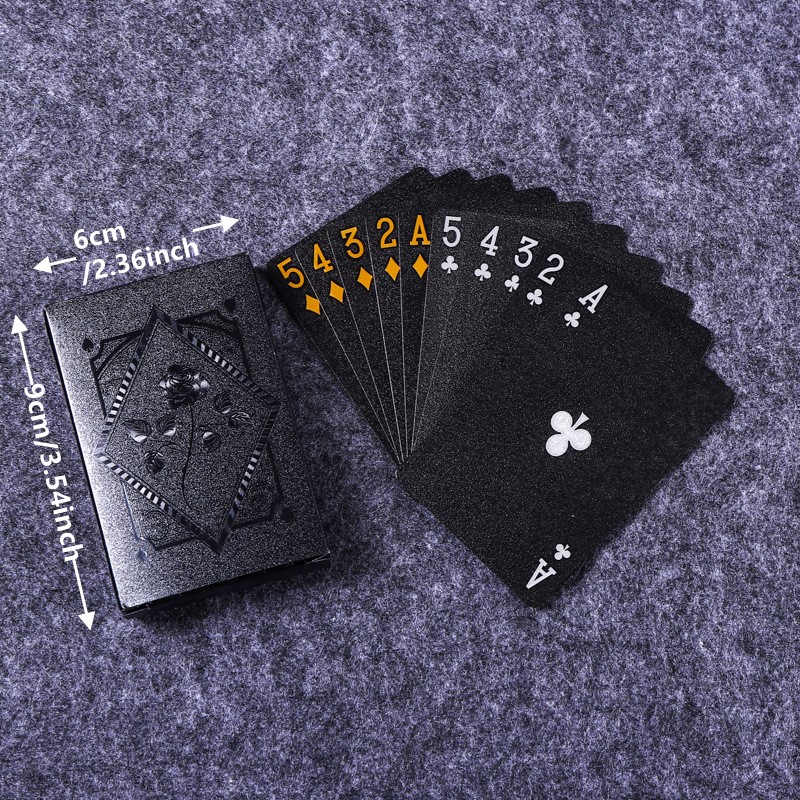 Color Black Gold Playing Card  - Board Game With Chips recension och pris