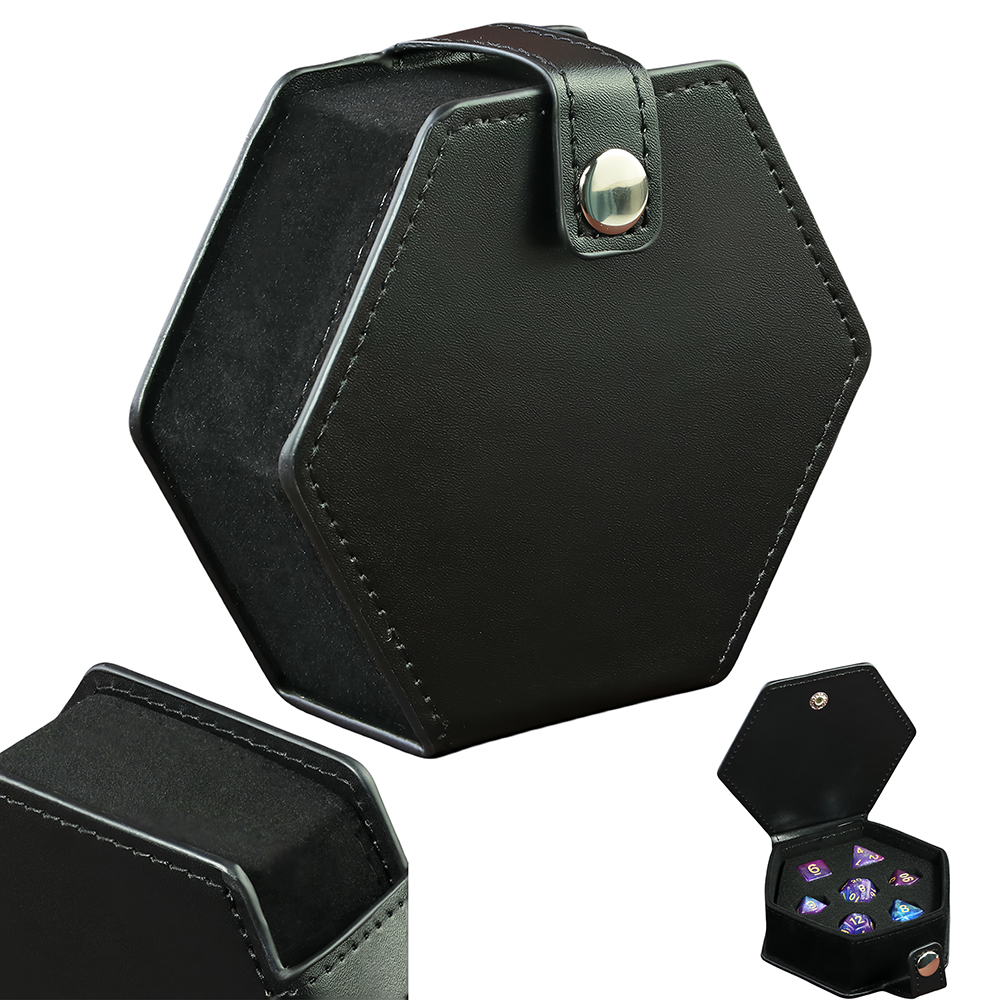 Black Leather Box DND Dice Cas - Board Game With Chips recension och pris